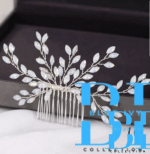 Bridal Silver Hair Comb Rose