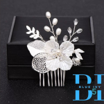 Bridal Silver Hair Comb Rubira