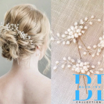 Bridal Gold Pearl Hair Pin 3 pcs Set