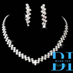 Bridal Necklace, Earrings Set Silver