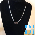 DIVA Name Necklace For Women Stainless Steel Old English Necklace Gold Chain Choker Nameplate Necklace