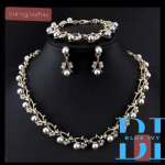 Pearl Necklace and Earrings Set