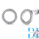 High Quality Fashion 925 Sterling Silver Earrings Luxury Crystal Zircon Stud Earrings For Women Bridal wedding Jewelry