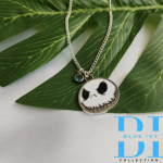 Jack Skellington Necklace•Halloween Necklace•Nightmare Before Christmas• Halloween Jewelry• Personalised Initial Birthstone•Halloween gift