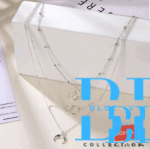 Moon Necklace• Map Necklace• 2 Layers Chain • Two Layer Necklace•3 Layered Necklace• Three Layered Necklace• Gift - Image 4