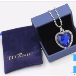 Titanic Necklace and Earrings Blue